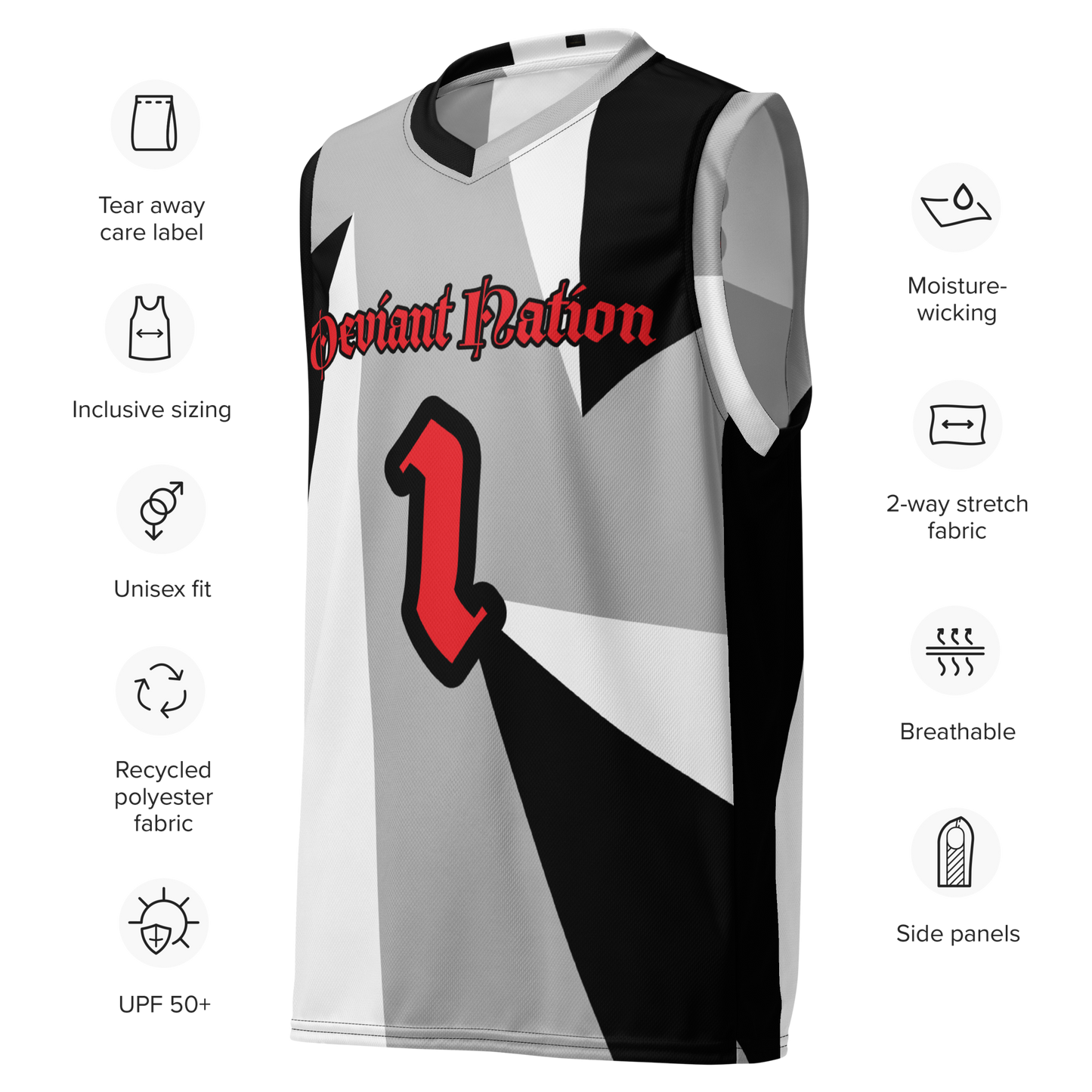 Deviant Nation Unisex Basketball Jersey - Recycled