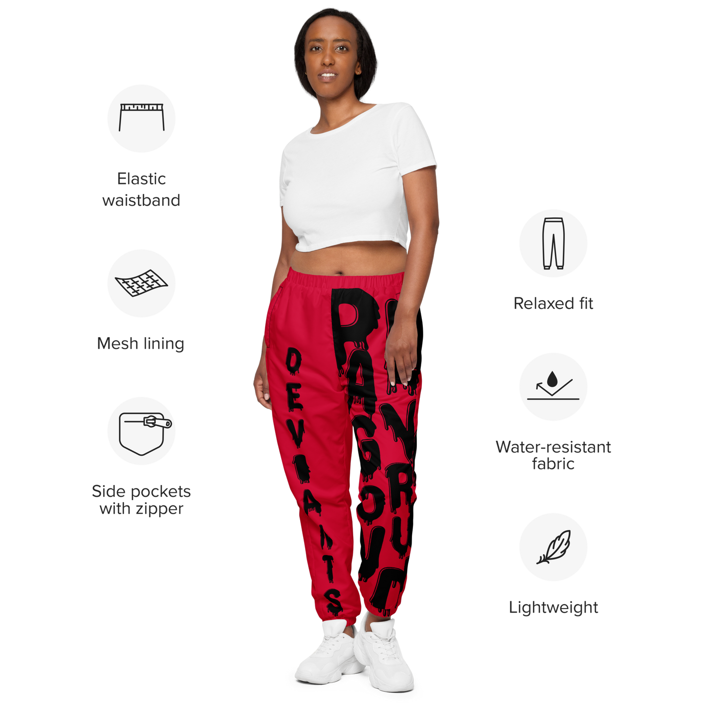 Deviant's Playground Unisex Track Pants - Red